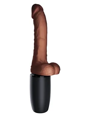 7.5 Inch Thrusting Cock With Balls - Brown