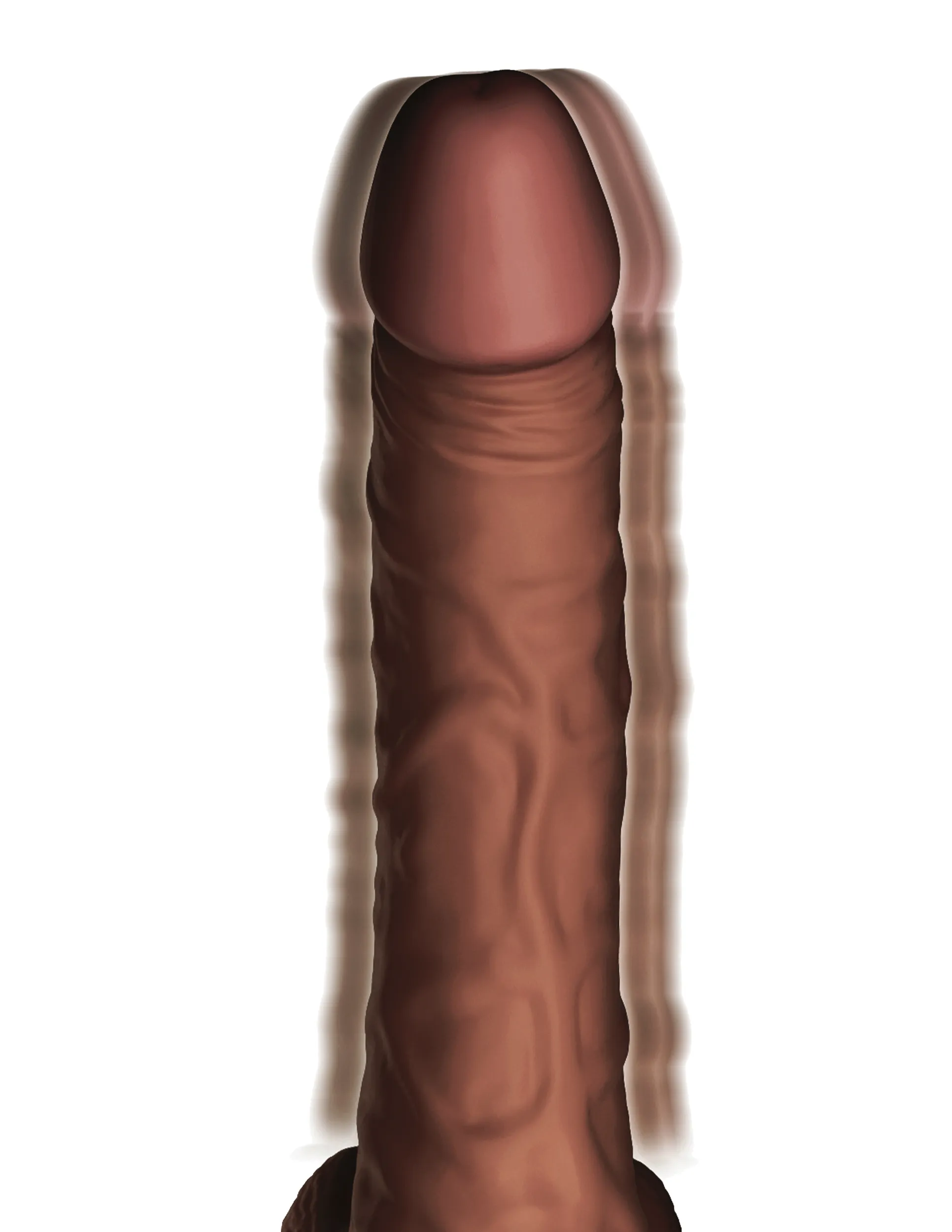 7.5 Inch Thrusting Cock With Balls - Brown