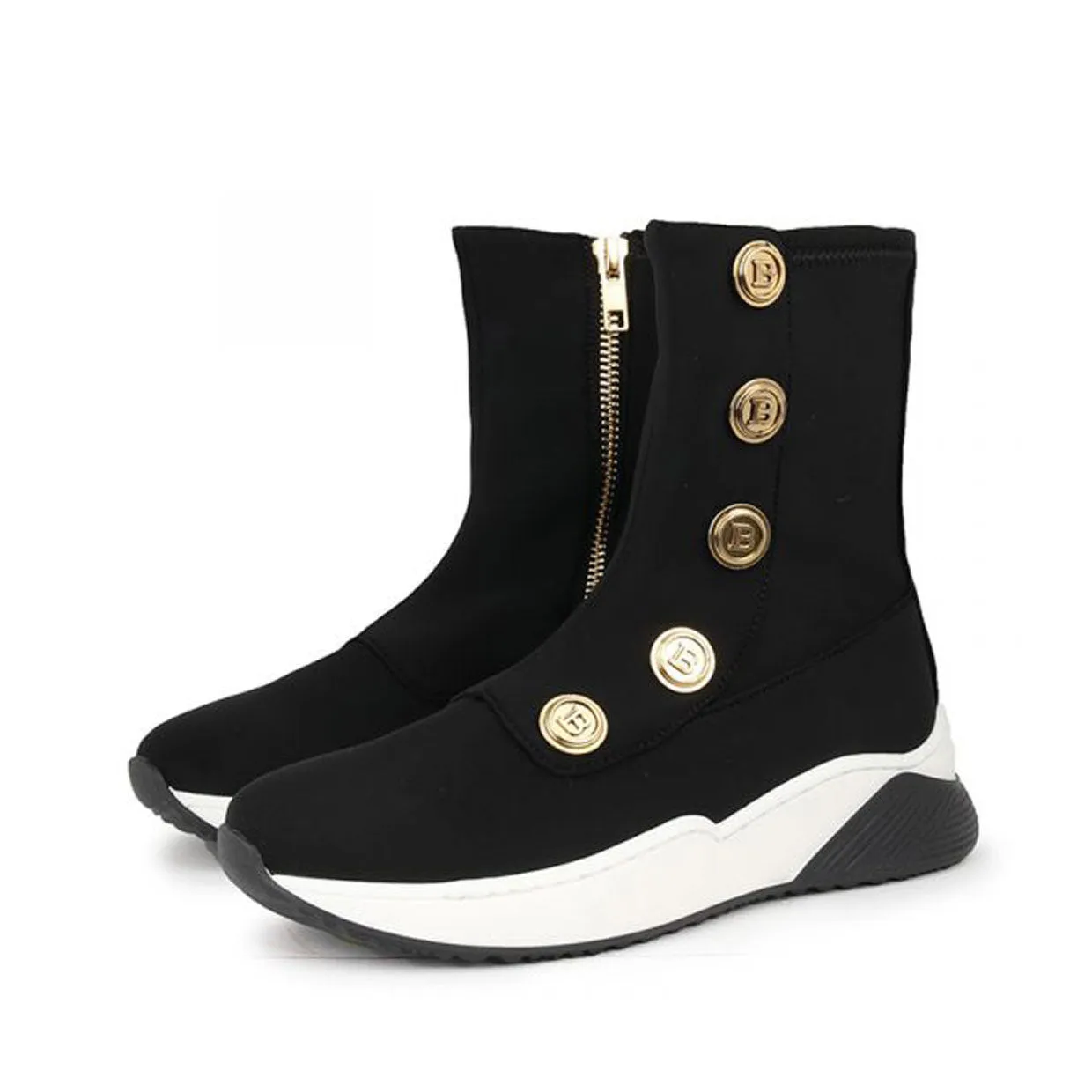 Balmain Kids Black Fabric High-Tops