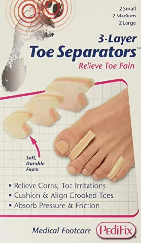 Pedifix 3-layer Toe Separators, 6-Count