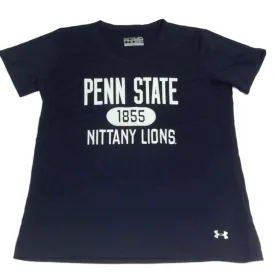 Penn State Nittany Lions Under Armour Heatgear GIRLS Navy SS V-Neck T-Shirt (M)