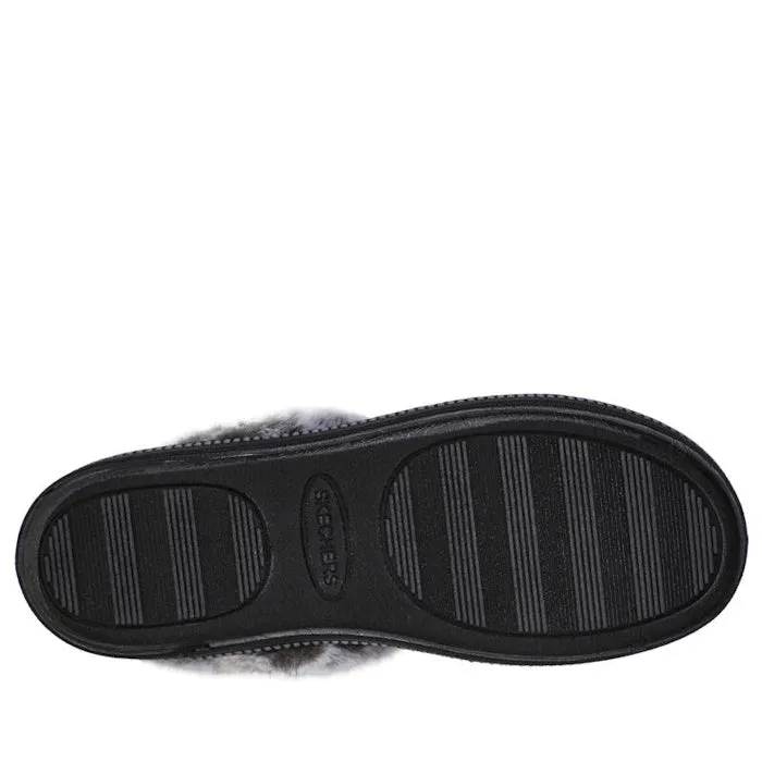 Skechers Cozy Campfire Fresh Toast Black Womens Vegan Slipper