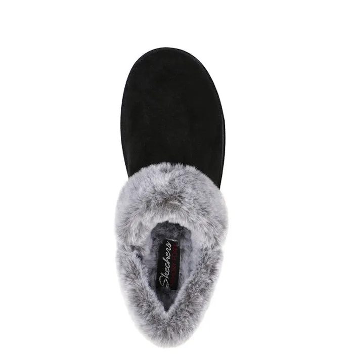 Skechers Cozy Campfire Fresh Toast Black Womens Vegan Slipper