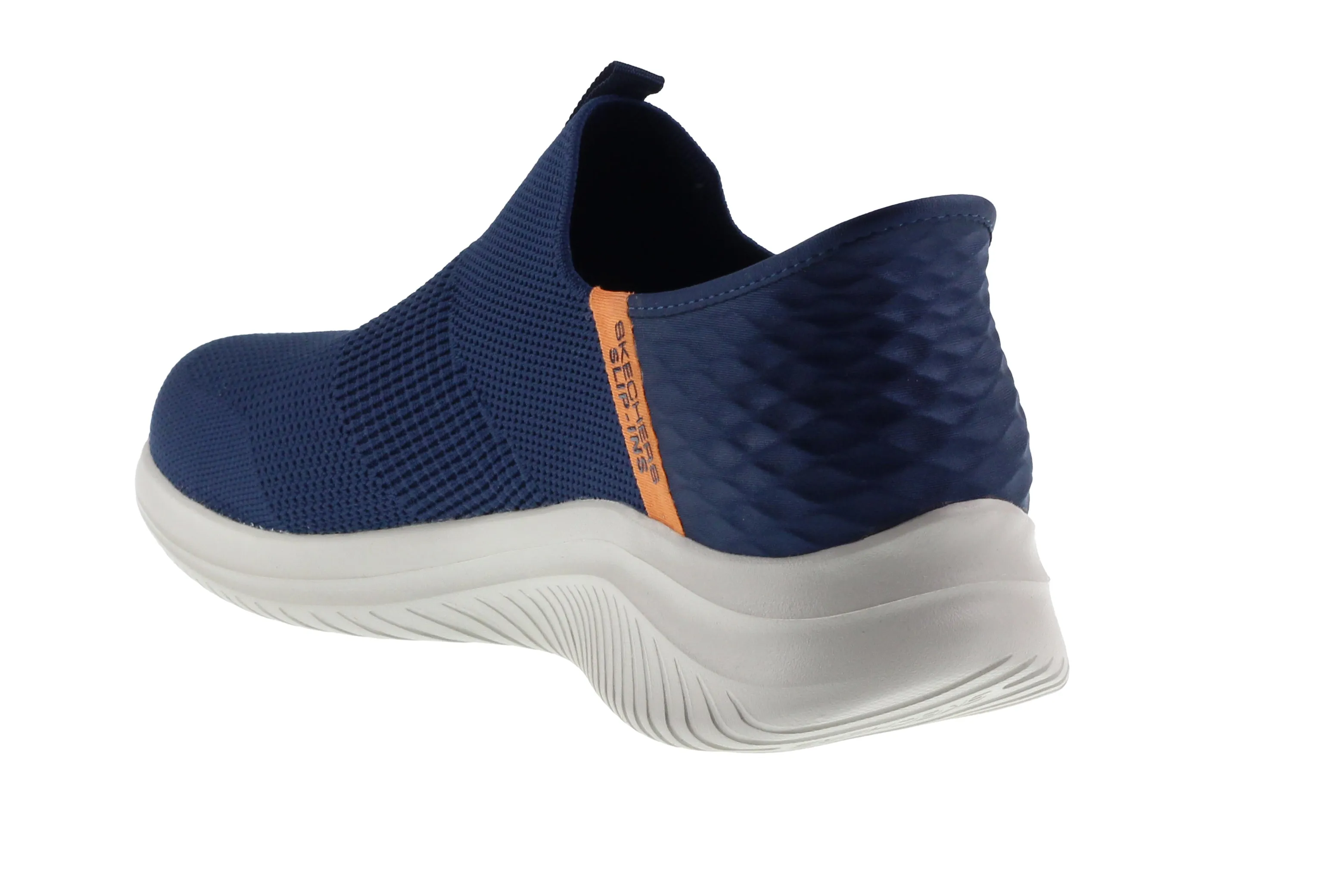 Skechers Trainers Mens Slip Ins Ultra Flex 3.0 Navy and Orange