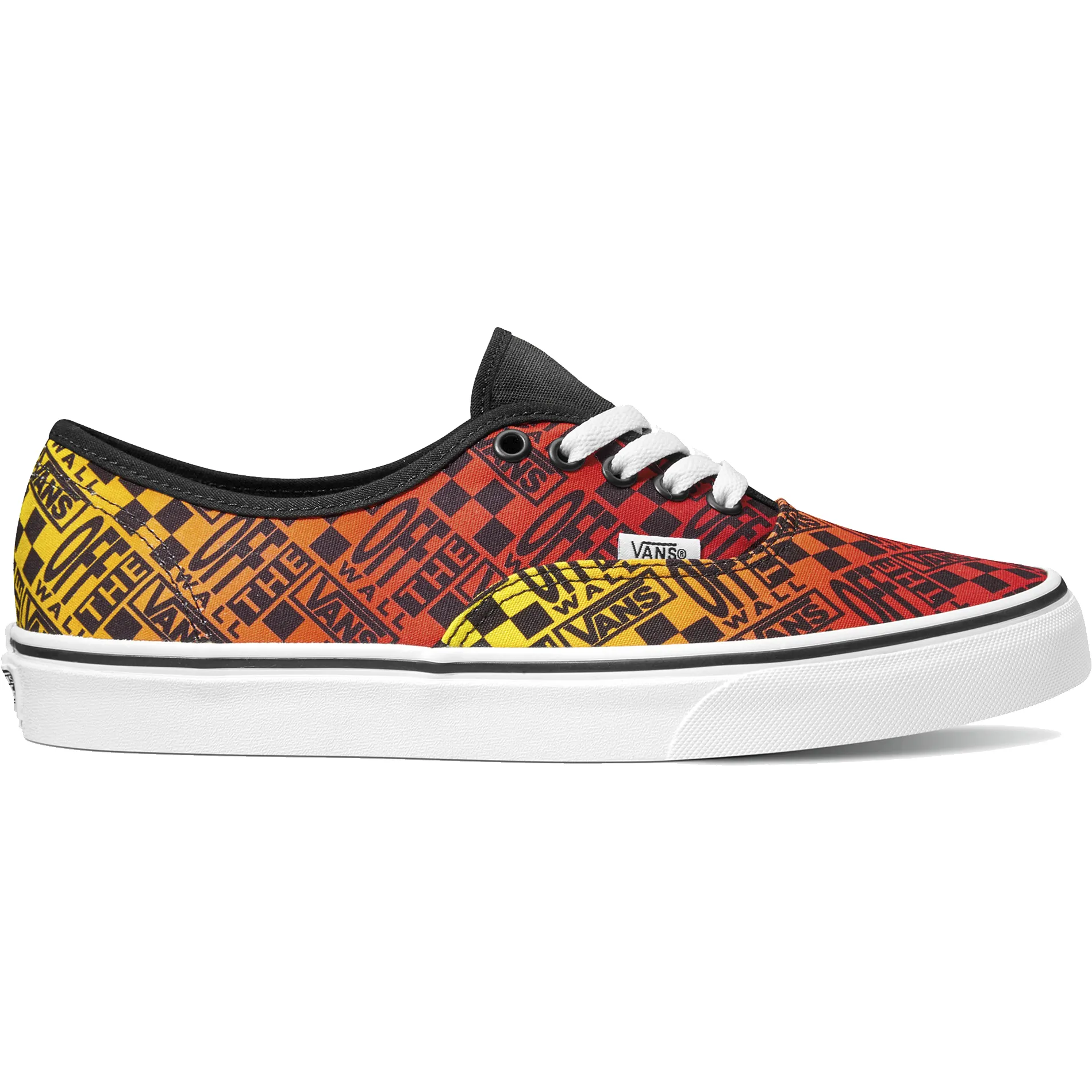 Vans Unisex Logo Flame Authentic Shoes - Black / Fire / White